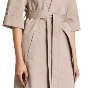All Saints Luna Stitch Twill Mac, Putty Grey Coat